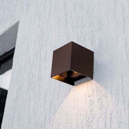 LED Solárne nástenné svietidlo so senzorom LED/9W/3,7V 3000/4000/5000K 2600 mAh IP65 hnedá