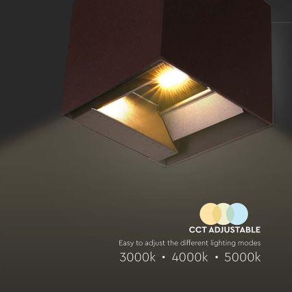 LED Solárne nástenné svietidlo so senzorom LED/9W/3,7V 3000/4000/5000K 2600 mAh IP65 hnedá