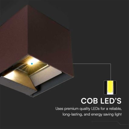LED Solárne nástenné svietidlo so senzorom LED/9W/3,7V 3000/4000/5000K 2600 mAh IP65 hnedá