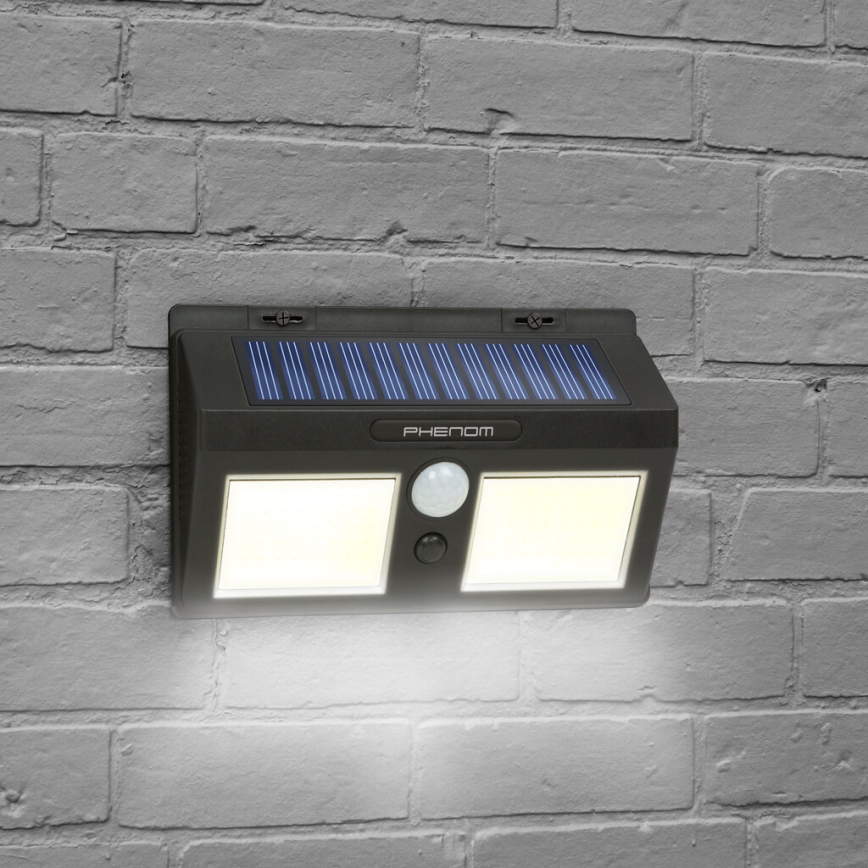 LED Solárne nástenné svietidlo so senzorom 2xLED/2,5W/5,5V IP65
