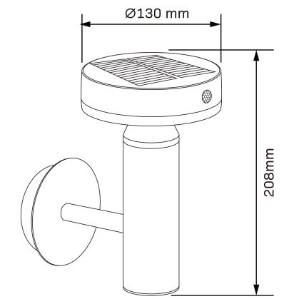 LED Solárne nástenné svietidlo so senzorom GWINEA LED/4,5W/3,7V 2000 mAh IP44 čierna