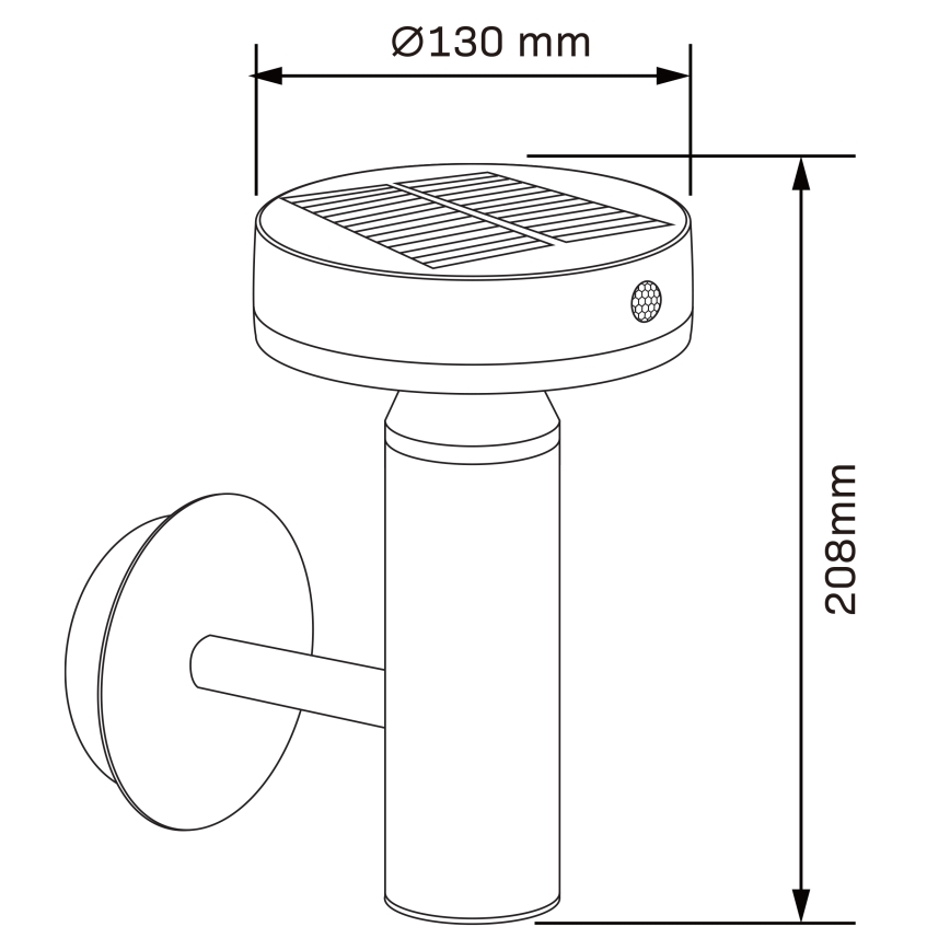 LED Solárne nástenné svietidlo so senzorom GWINEA LED/4,5W/3,7V 2000 mAh IP44 čierna