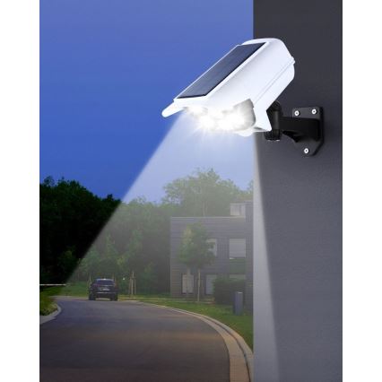 LED Solárna maketa bezpečnostnej kamery so senzorom KAMERA LED/1W/3,7V 1200 mAh IP44 + diaľkové ovládanie