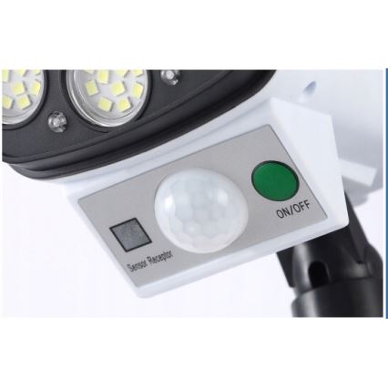 LED Solárna maketa bezpečnostnej kamery so senzorom KAMERA LED/1W/3,7V 1200 mAh IP44 + diaľkové ovládanie