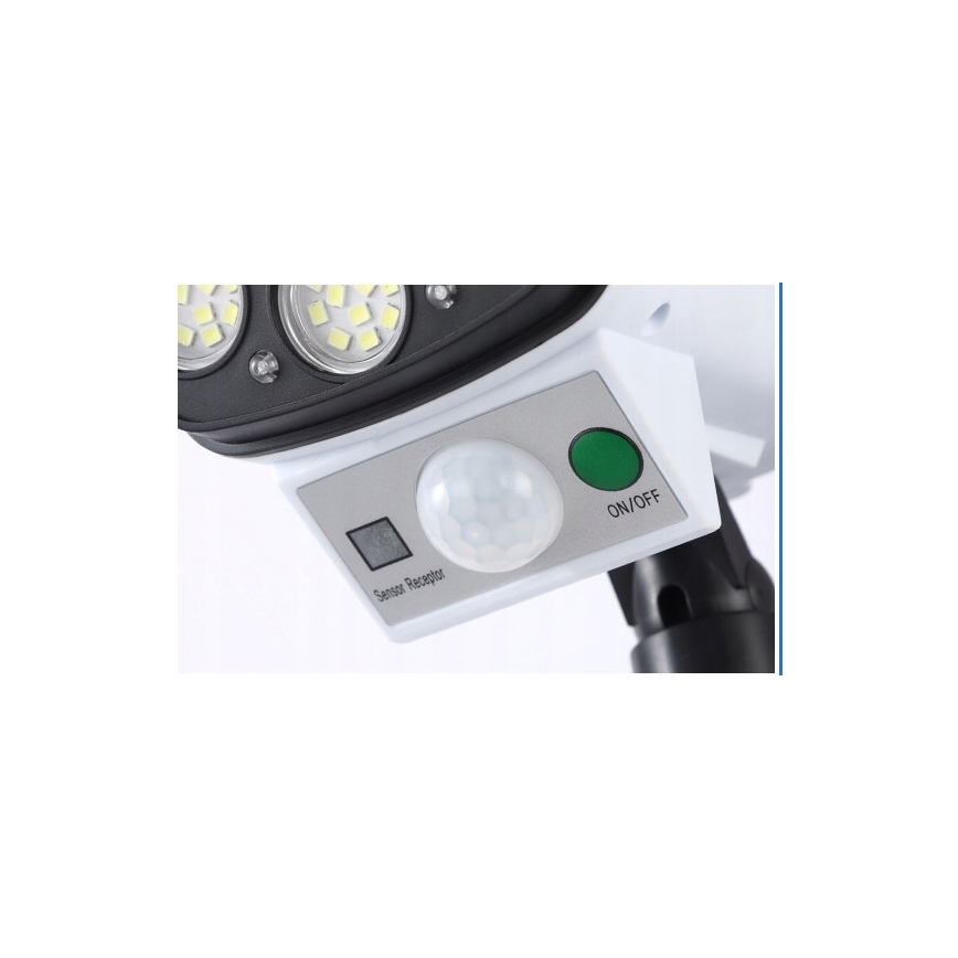LED Solárna maketa bezpečnostnej kamery so senzorom KAMERA LED/1W/3,7V 1200 mAh IP44 + diaľkové ovládanie