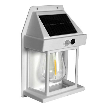 LED Solárne nástenné svietidlo so senzorom LANTER LED/1W/3,7V 1200 mAh IP44 biela