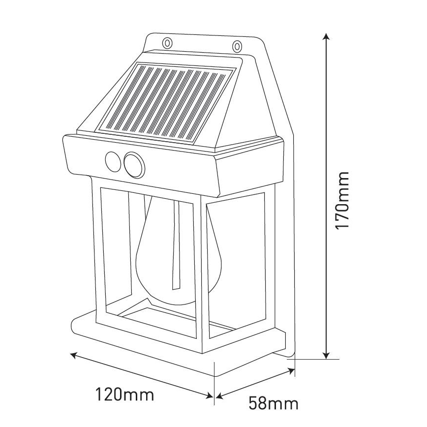 LED Solárne nástenné svietidlo so senzorom LANTER LED/1W/3,7V 1200 mAh IP44 biela