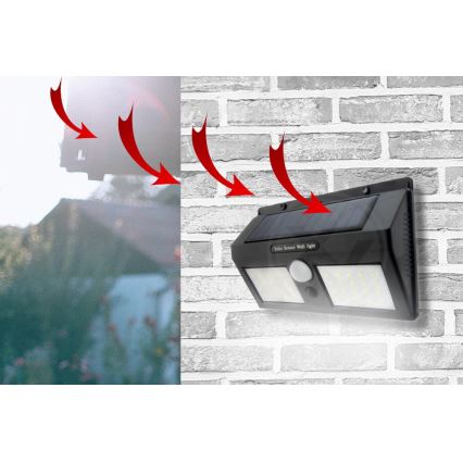 LED Solárne nástenné svietidlo so senzorom LED/1,2W/3,7V 2400 mAh IP54