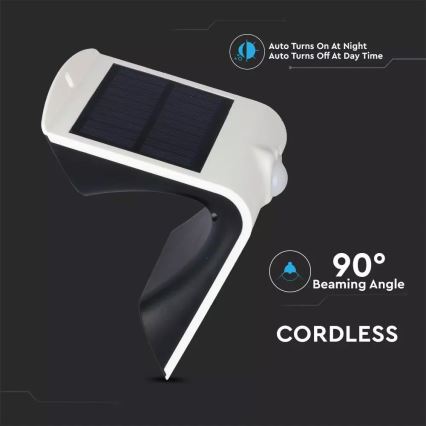 LED Solárne nástenné svietidlo so senzorom LED/1.5W/3,7V IP65 1200 mAh