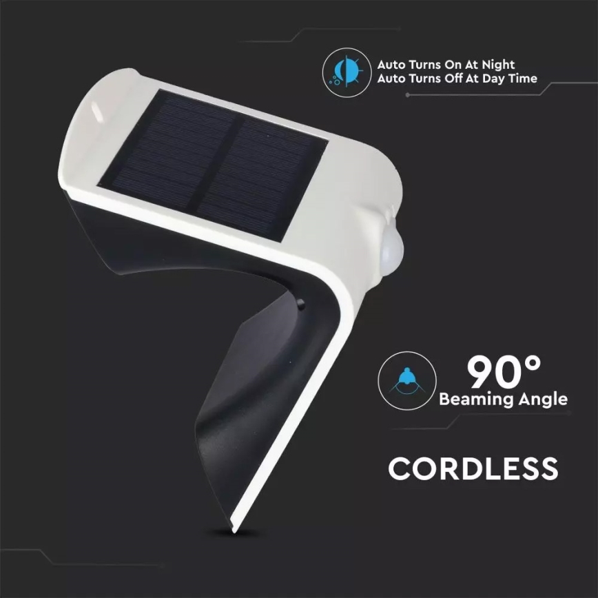LED Solárne nástenné svietidlo so senzorom LED/1.5W/3,7V IP65 1200 mAh