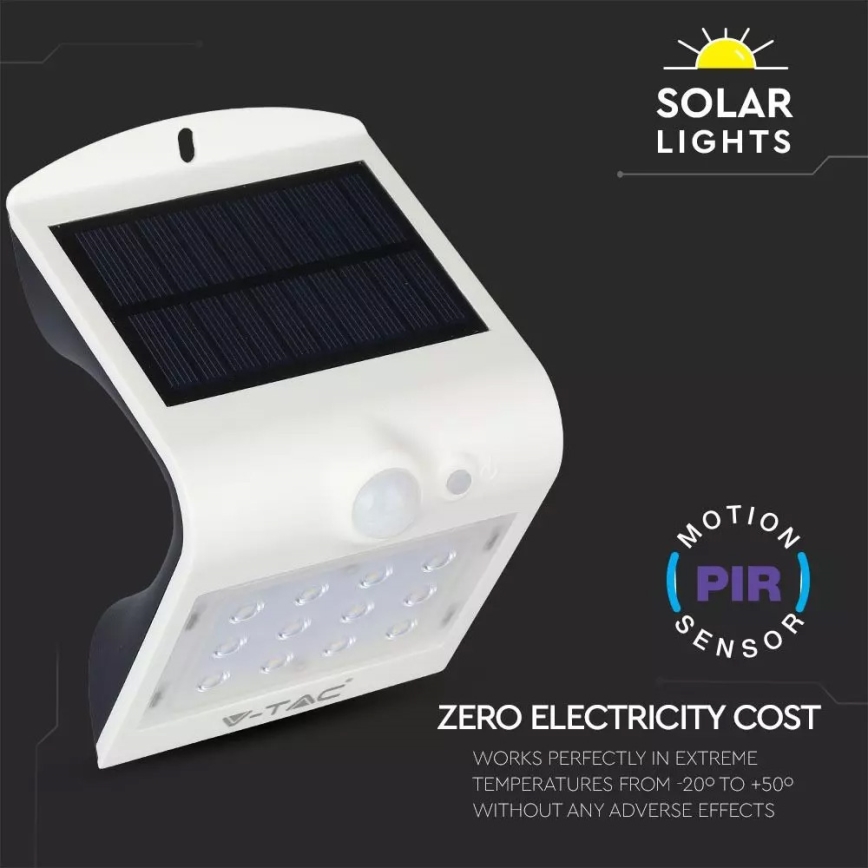 LED Solárne nástenné svietidlo so senzorom LED/1.5W/3,7V IP65 1200 mAh