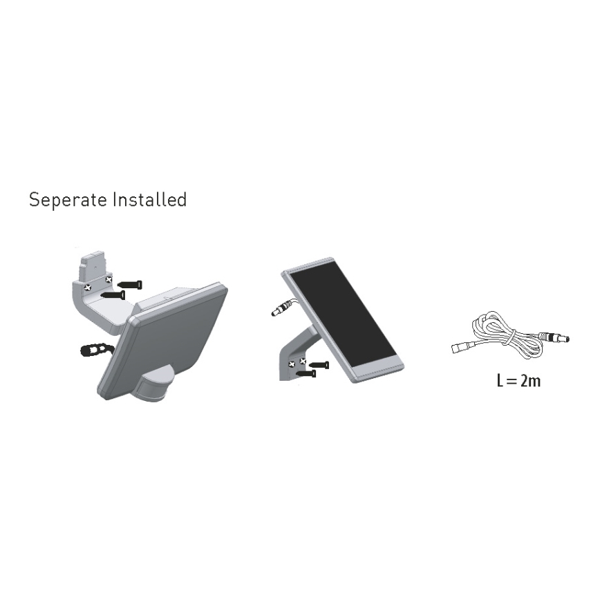 LED Solárne nástenné svietidlo so senzorom LED/12W/3,7V 4000 mAh IP54