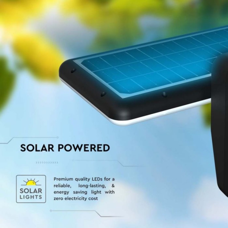LED solárne nástenné svietidlo so senzorom LED/15W/3,2V 4000K/6000K IP65 6000 mAh čierna