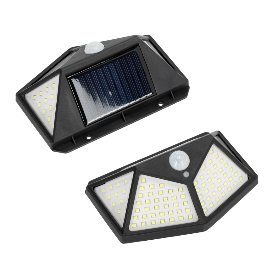 LED Solárne nástenné svietidlo so senzorom LED/1W/3,7V 6500K IP44 1200 mAh