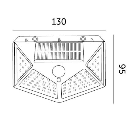 LED Solárne nástenné svietidlo so senzorom LED/1W/3,7V 6500K IP44 1200 mAh