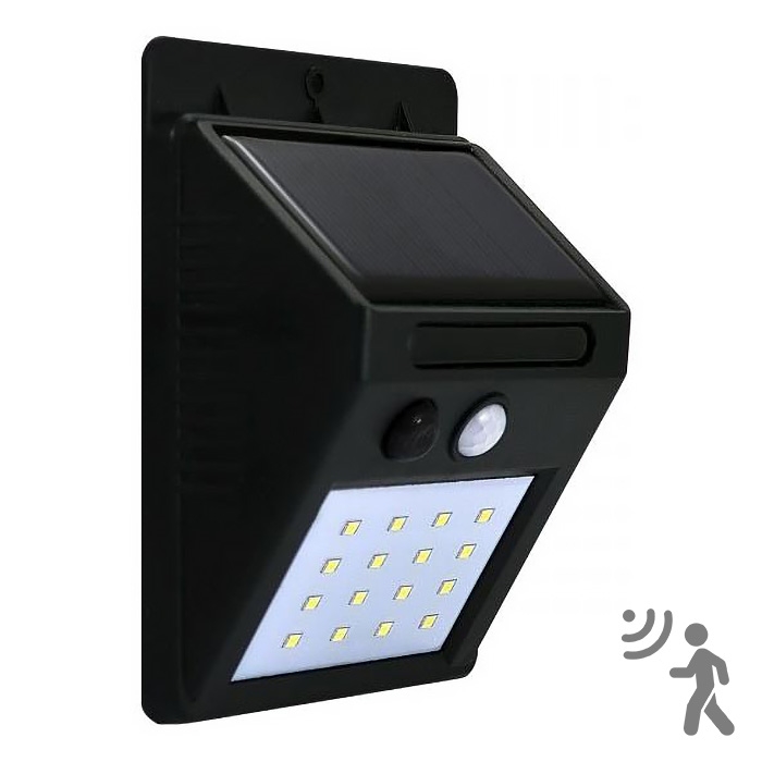 LED Solárne nástenné svietidlo so senzorom LED/2,2W/3,7V 2200 mAh IP44