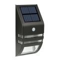 LED  Solárne nástenné svietidlo so senzorom LED/3,7V IP44 čierna