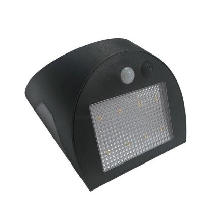 LED solárne nástenné svietidlo so senzorom LED/3W/3,7V 3000/4000K 1200 mAh IP54 čierne