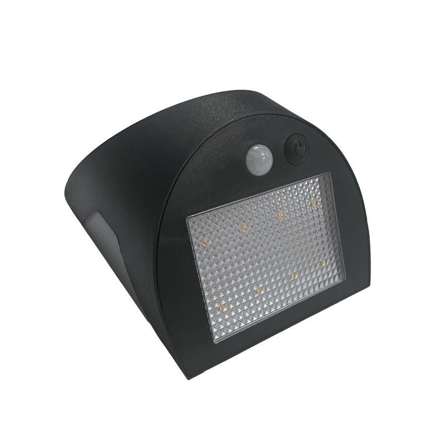 LED solárne nástenné svietidlo so senzorom LED/3W/3,7V 3000/4000K 1200 mAh IP54 čierne