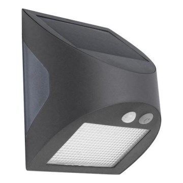 LED solárne nástenné svietidlo so senzorom LED/3W/3,7V 3000/4000K 1200 mAh IP54 antracit