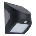 LED solárne nástenné svietidlo so senzorom LED/3W/3,7V 3000/4000K 1200 mAh IP54 čierne