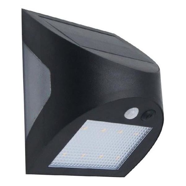 LED solárne nástenné svietidlo so senzorom LED/3W/3,7V 3000/4000K 1200 mAh IP54 čierne