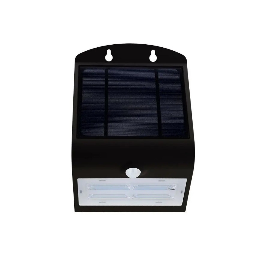 LED Solárne nástenné svietidlo so senzorom LED/3W/3,7V 3000/4000K IP65 2000 mAh čierna