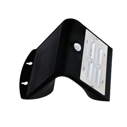 LED Solárne nástenné svietidlo so senzorom LED/3W/3,7V 3000/4000K IP65 2000 mAh čierna