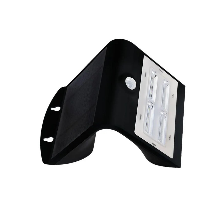 LED Solárne nástenné svietidlo so senzorom LED/3W/3,7V 3000/4000K IP65 2000 mAh čierna