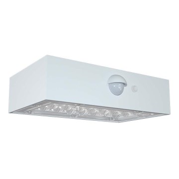 LED Solárne nástenné svietidlo so senzorom LED/3W/3,7V 3000K/4000K IP65 1200 mAh biela
