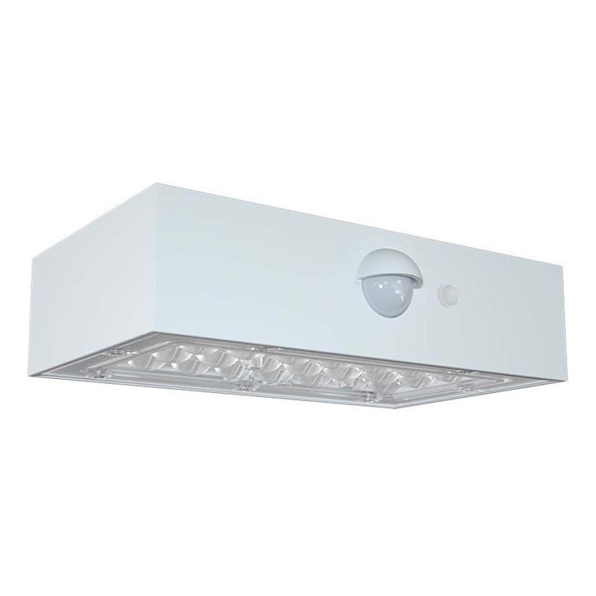 LED Solárne nástenné svietidlo so senzorom LED/3W/3,7V 3000K/4000K IP65 1200 mAh biela