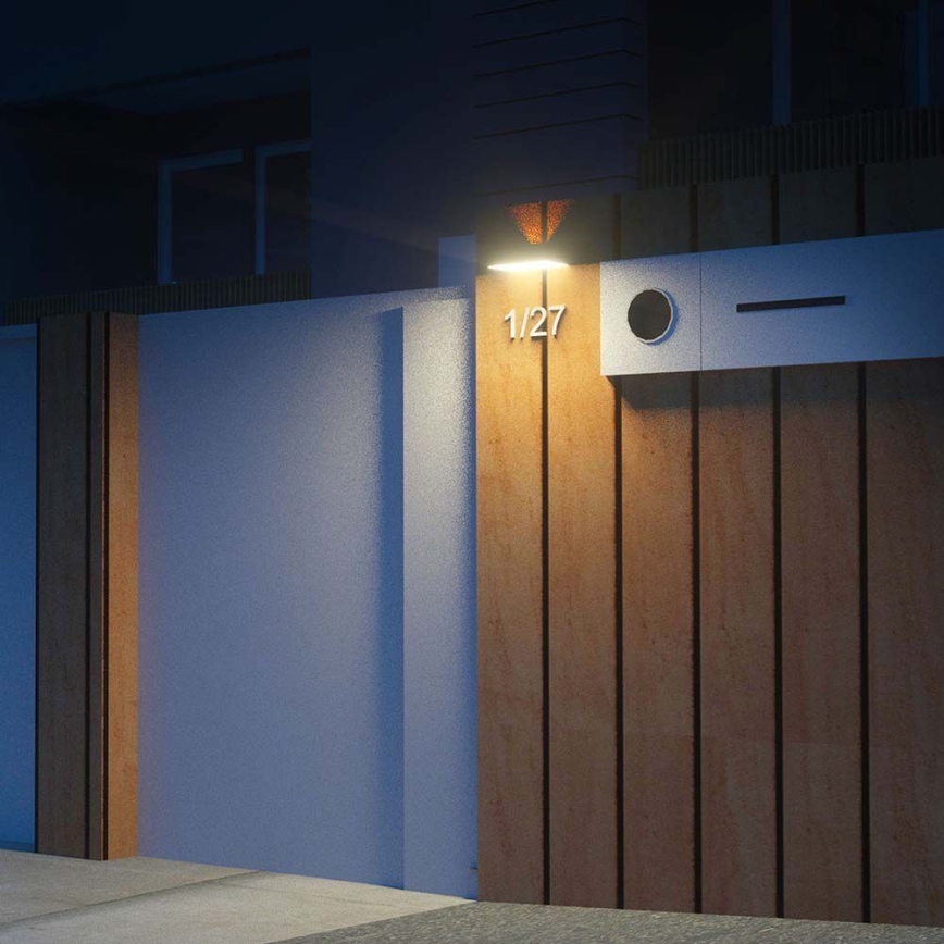 LED Solárne nástenné svietidlo so senzorom LED/3W/3,7V 3000K/4000K IP65 1200 mAh biela