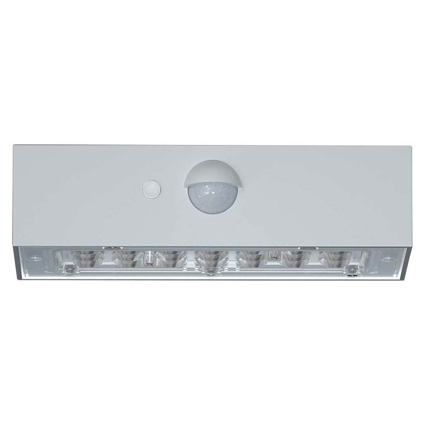 LED Solárne nástenné svietidlo so senzorom LED/3W/3,7V 3000K/4000K IP65 1200 mAh biela