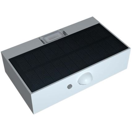 LED Solárne nástenné svietidlo so senzorom LED/3W/3,7V 3000K/4000K IP65 1200 mAh biela