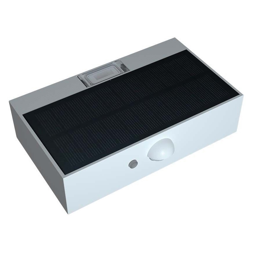 LED Solárne nástenné svietidlo so senzorom LED/3W/3,7V 3000K/4000K IP65 1200 mAh biela