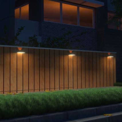 LED Solárne nástenné svietidlo so senzorom LED/3W/3,7V 3000K/4000K IP65 1200 mAh biela