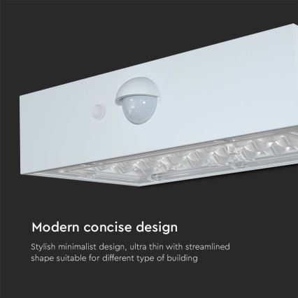 LED Solárne nástenné svietidlo so senzorom LED/3W/3,7V 3000K/4000K IP65 1200 mAh biela