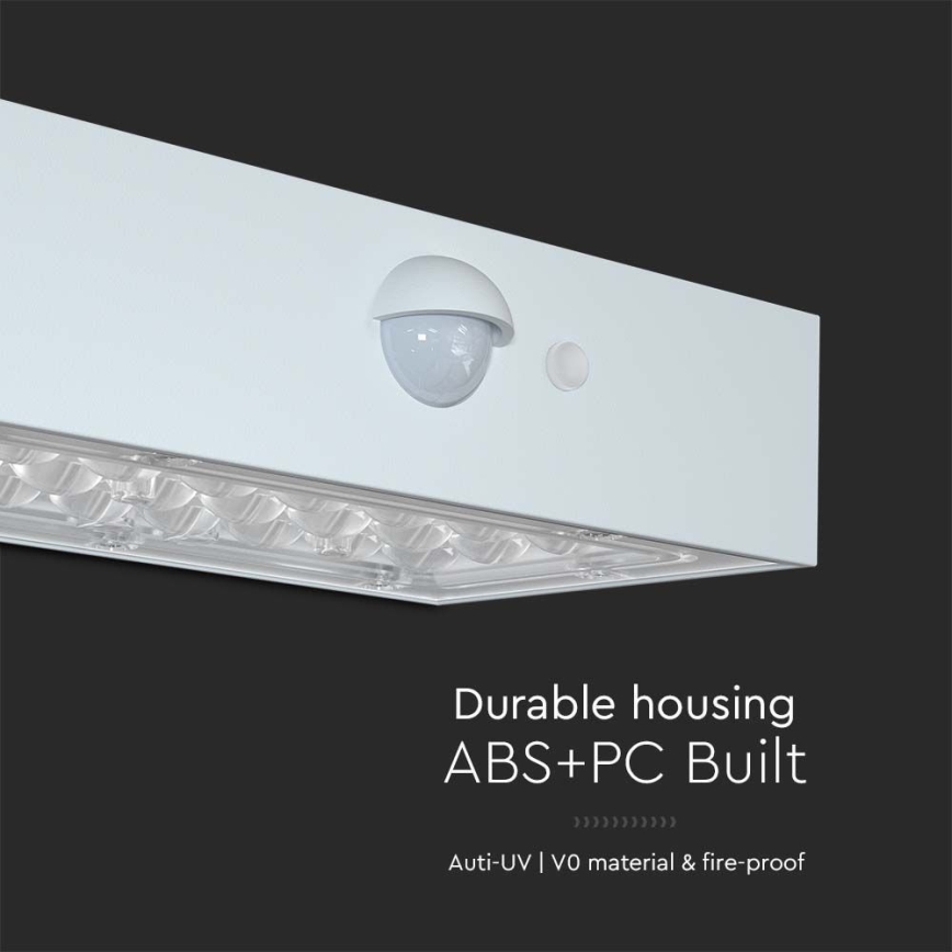 LED Solárne nástenné svietidlo so senzorom LED/3W/3,7V 3000K/4000K IP65 1200 mAh biela