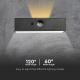 LED Solárne nástenné svietidlo so senzorom LED/3W/3,7V 3000K/4000K IP65 čierna