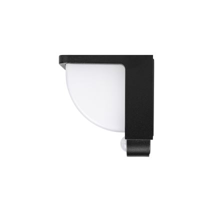 LED solárne nástenné svietidlo so snímačom pohybu a súmraku LED/3W/3,7V IP54 1500 mAh čierna