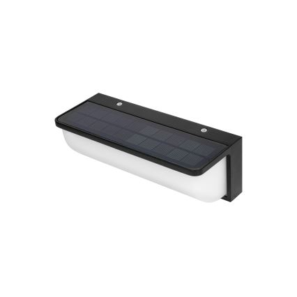 LED solárne nástenné svietidlo so snímačom pohybu a súmraku LED/3W/3,7V IP54 1500 mAh čierna