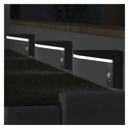 LED Solárne nástenné svietidlo so senzorom LED/4,4W/3,7V 2200 mAh IP44