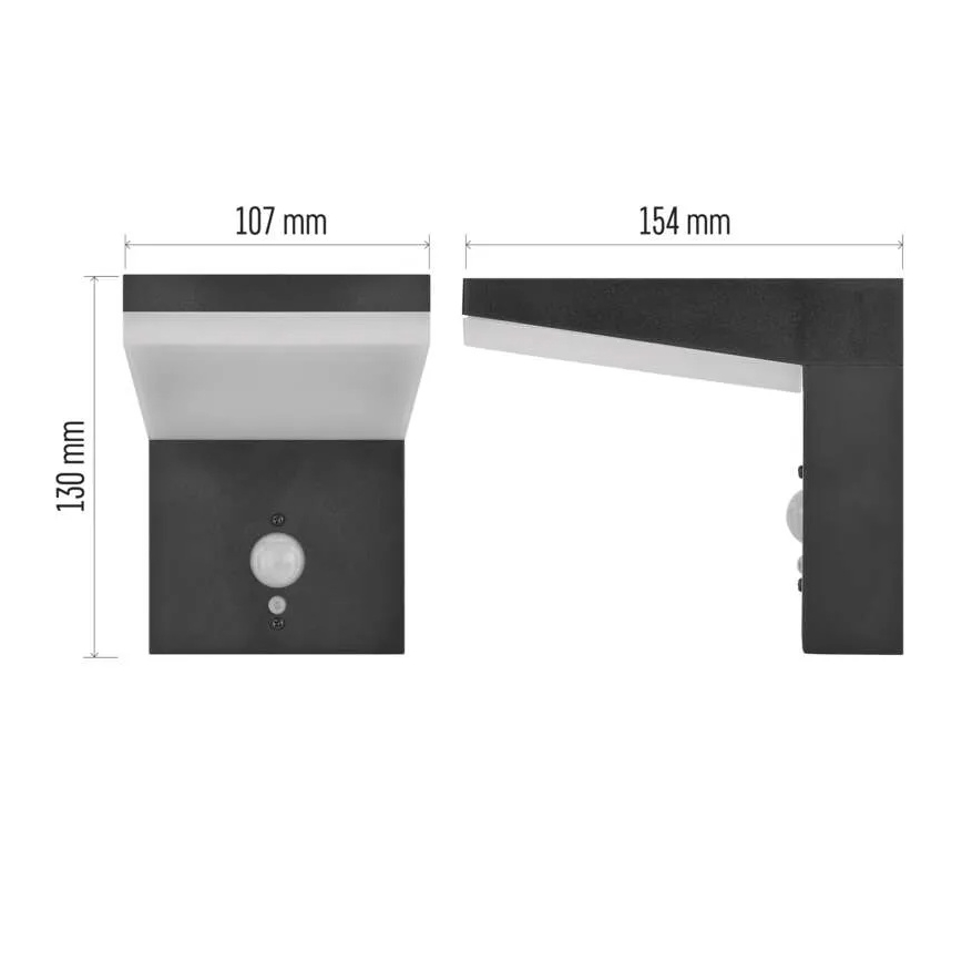 LED Solárne nástenné svietidlo so senzorom LED/4,4W/3,7V 2200 mAh IP44