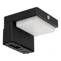 LED solárne nástenné svietidlo so senzorom LED/5W/3,7V 2000 mAh IP44 čierna