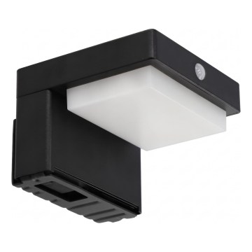 LED solárne nástenné svietidlo so senzorom LED/5W/3,7V 2000 mAh IP44 čierna