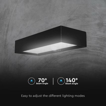 LED Solárne nástenné svietidlo so senzorom LED/6W/3,7V IP65 4000K 3000 mAh čierna