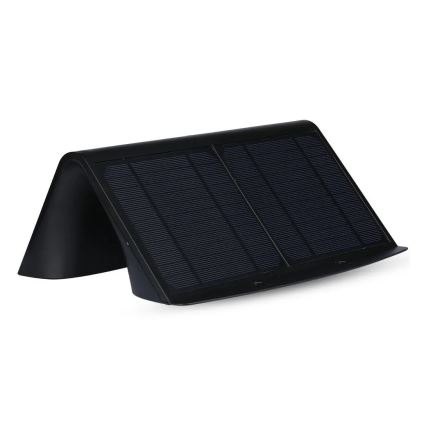 LED Solárne nástenné svietidlo so senzorom LED/7W/3,7V 4000K IP65 4000 mAh čierna