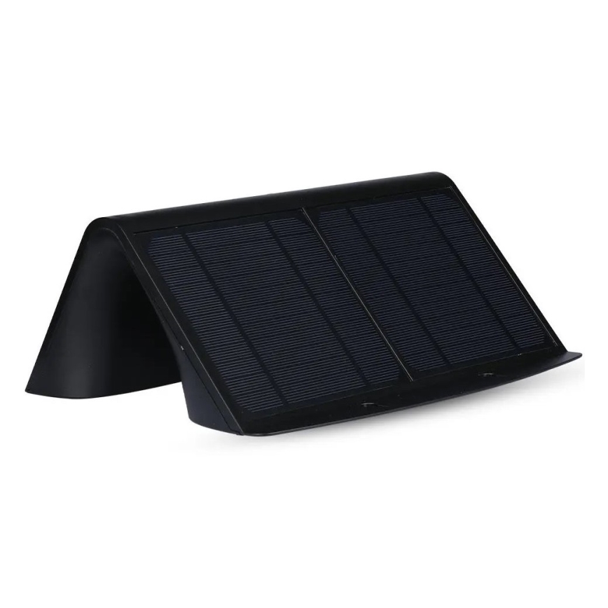LED Solárne nástenné svietidlo so senzorom LED/7W/3,7V 4000K IP65 4000 mAh čierna