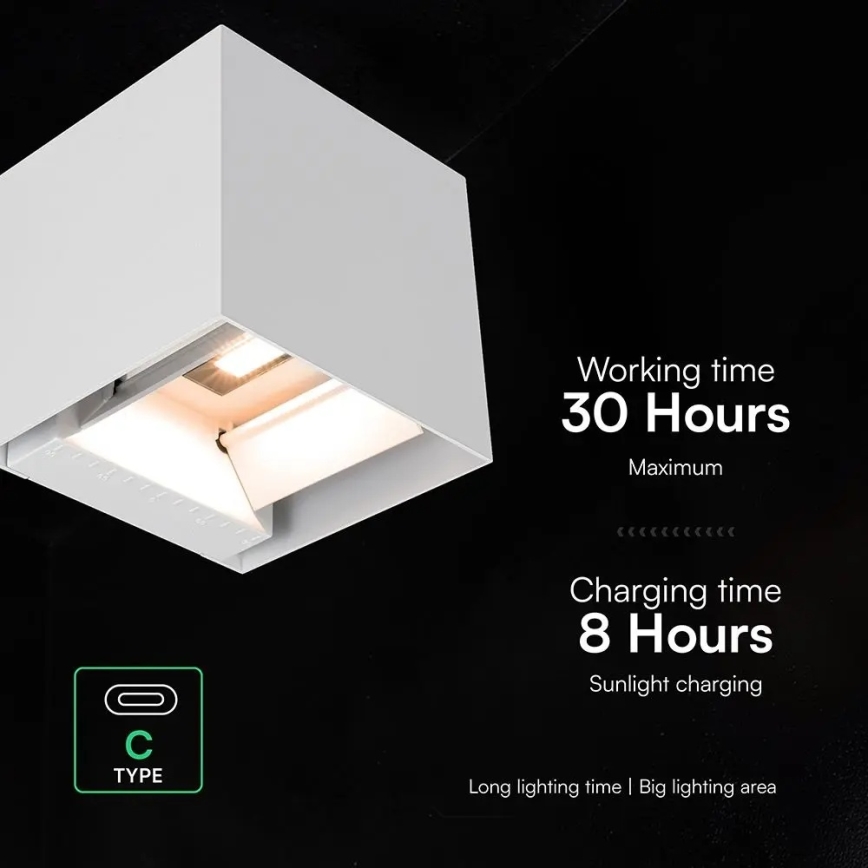 LED Solárne nástenné svietidlo so senzorom LED/9W/3,7V 3000/4000/5000K IP65 2600 mAh biele