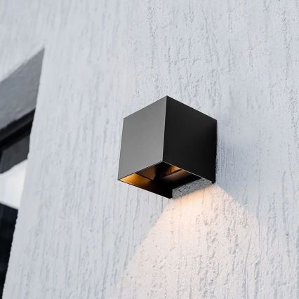 LED solárne nástenné svietidlo so senzorom LED/9W/3,7V 3000/4000/5000K IP65 2600 mAh čierne